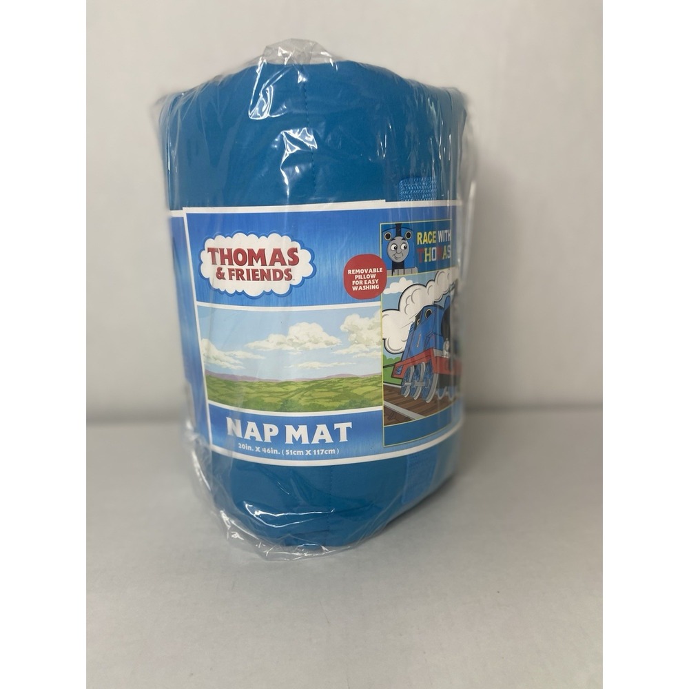 Thomas & Friends Race with Thomas Kids Nap Mat Blue 46x20 w Pillow - Picture 6 of 15